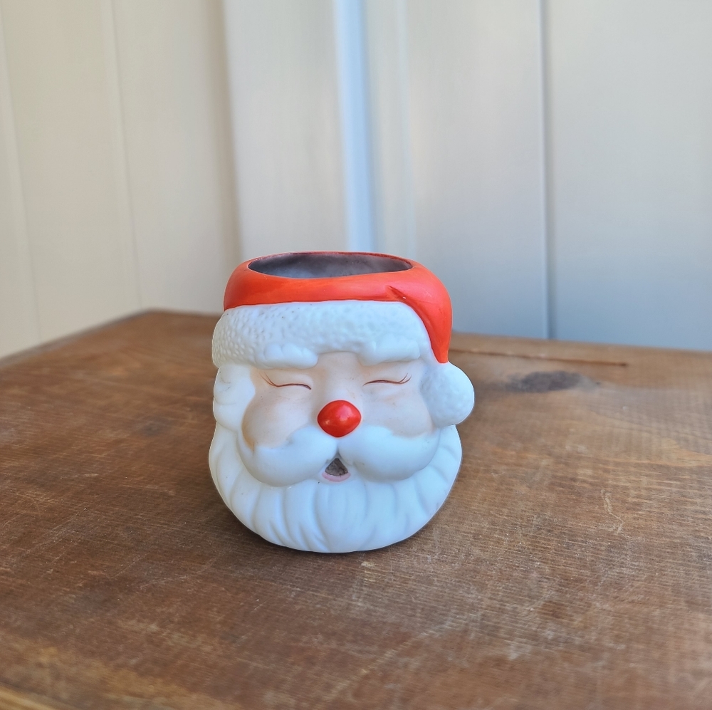 Vintage ceramic Santa Clause planter/candle holder